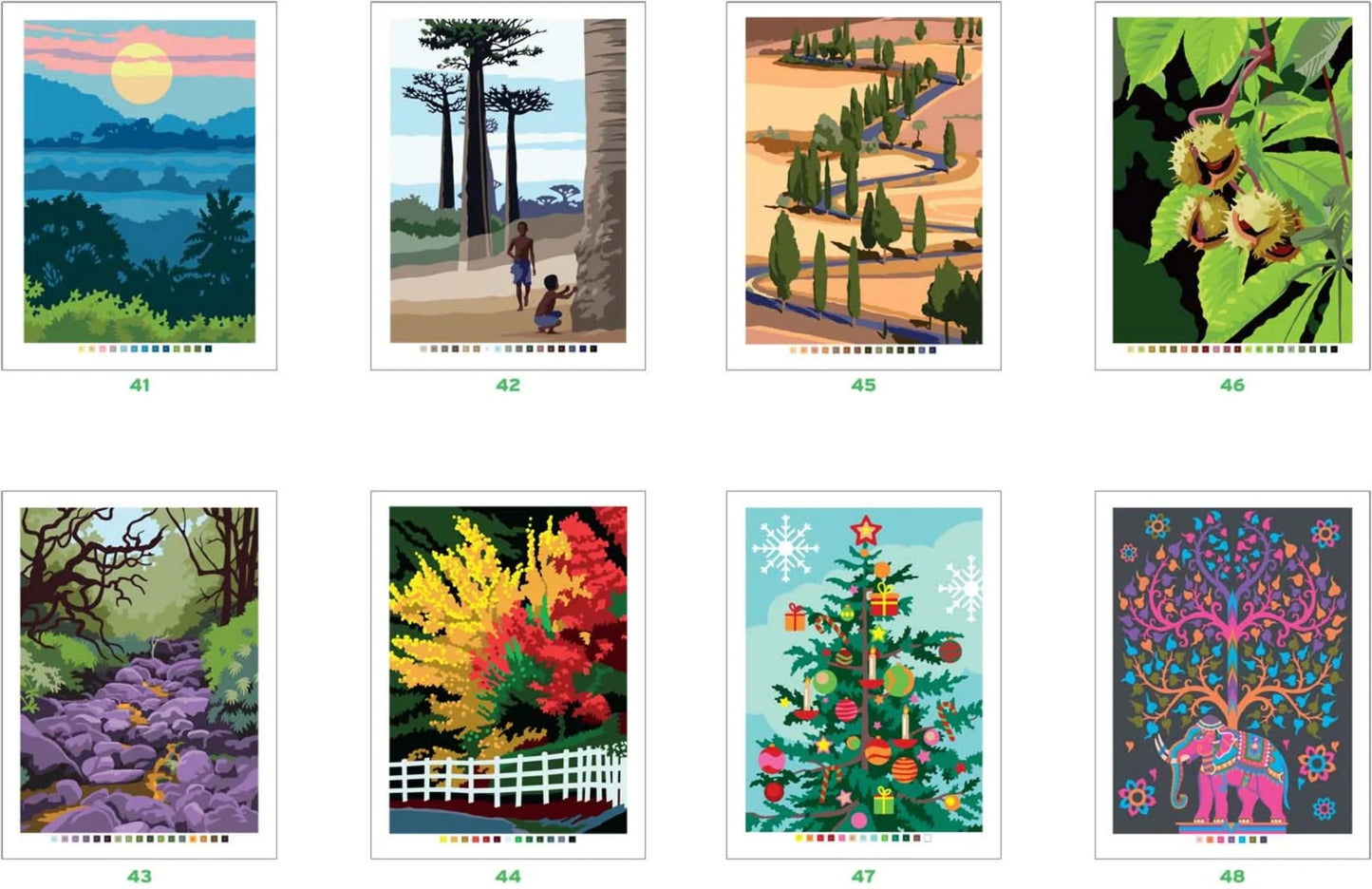 Árvores do mundo - Pintura por Números