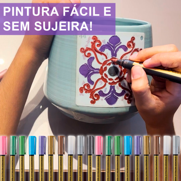 Kit completo: Rotuladores Magic Gold metálicas + 48 Moldes Mandalas 10x10cm