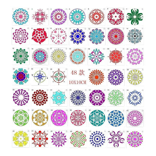 Kit completo: Rotuladores Magic Gold metálicas + 48 Moldes Mandalas 10x10cm