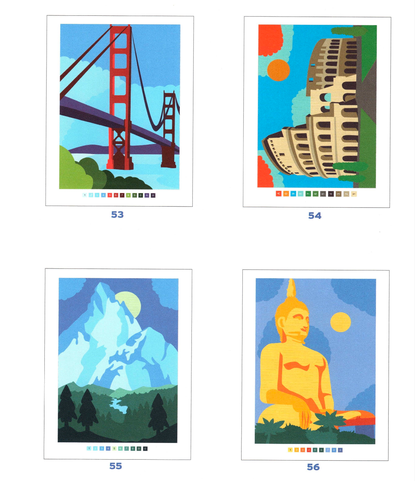 Paisagens y monumentos antigos - Pintura por Números